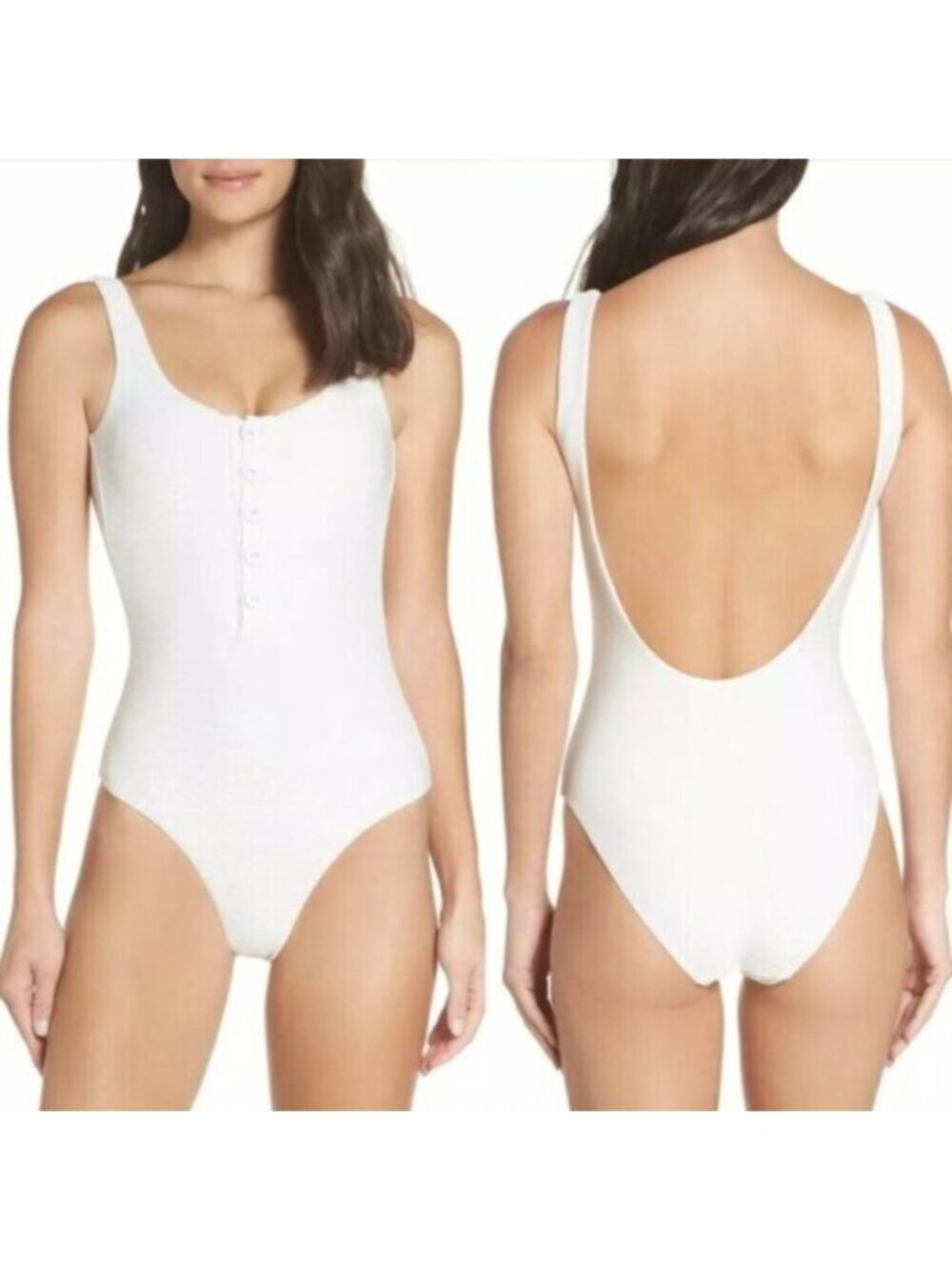 Onia Sandra Ribbed One-Piece Swimsuit White